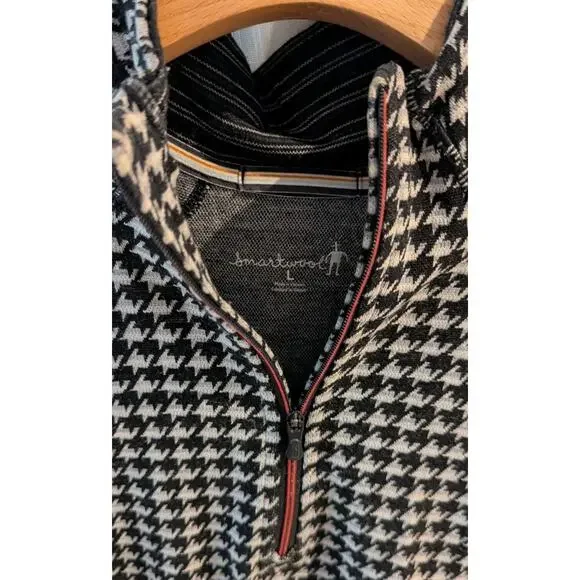 Smartwool Baselayer Large Womens Merino 1/4 Zip Top Houndstooth - Picture 3 of 4